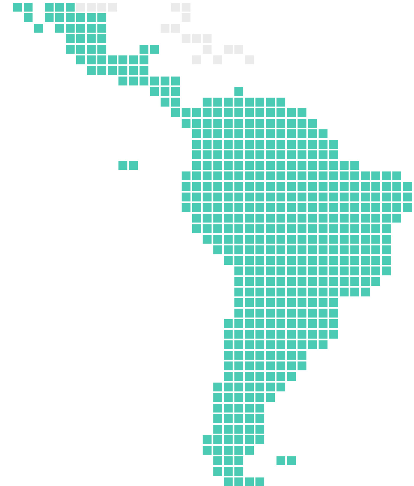 Square world map latin america